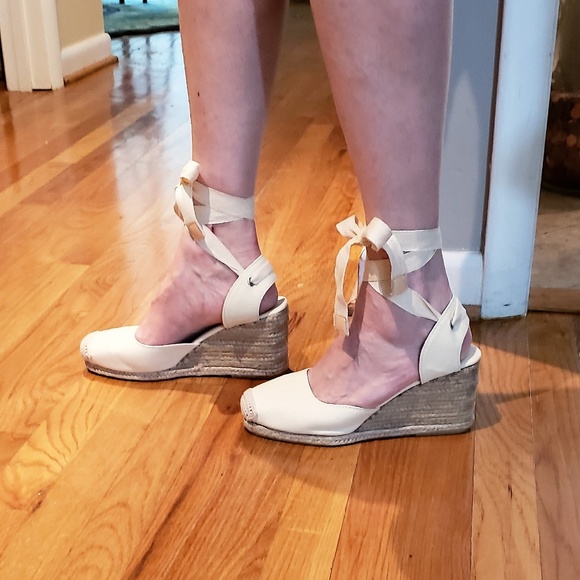 NWT Lace Up Ankle Raffia Wedge Espadrilles - Picture 2 of 5